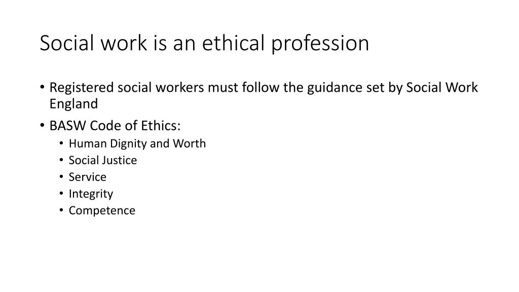 social work is an ethical profession