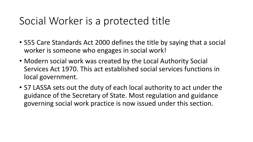 social worker is a protected title