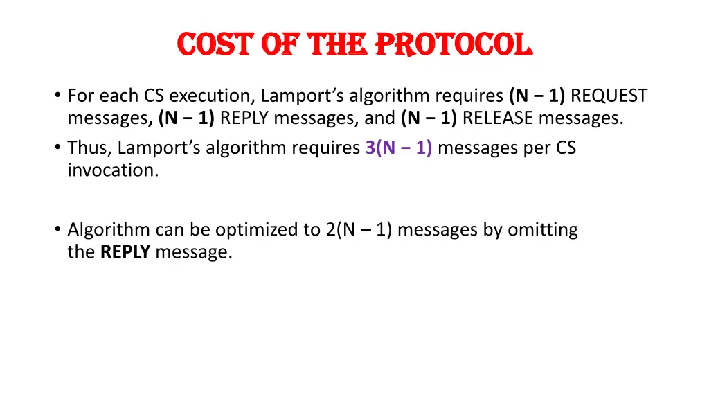 cost of the protocol cost of the protocol