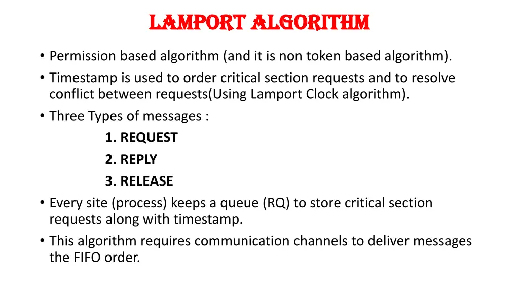 lamport algorithm lamport algorithm 1