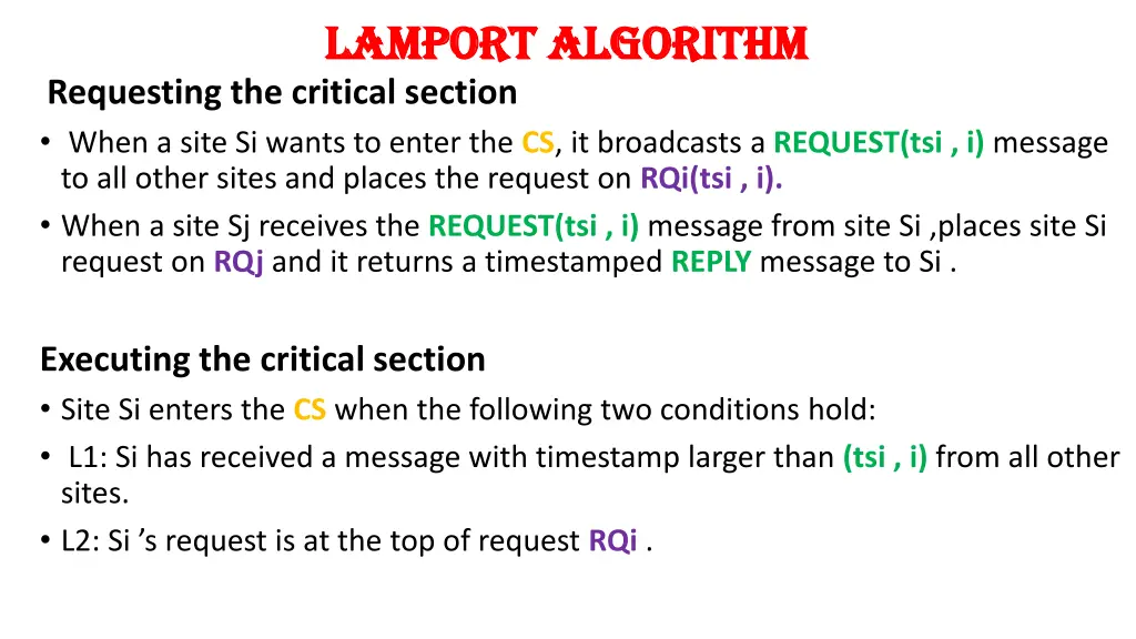 lamport algorithm lamport algorithm 3