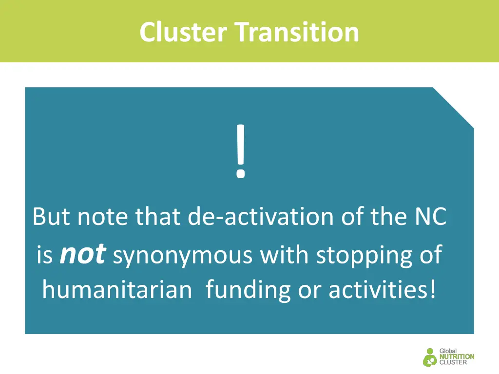 cluster transition