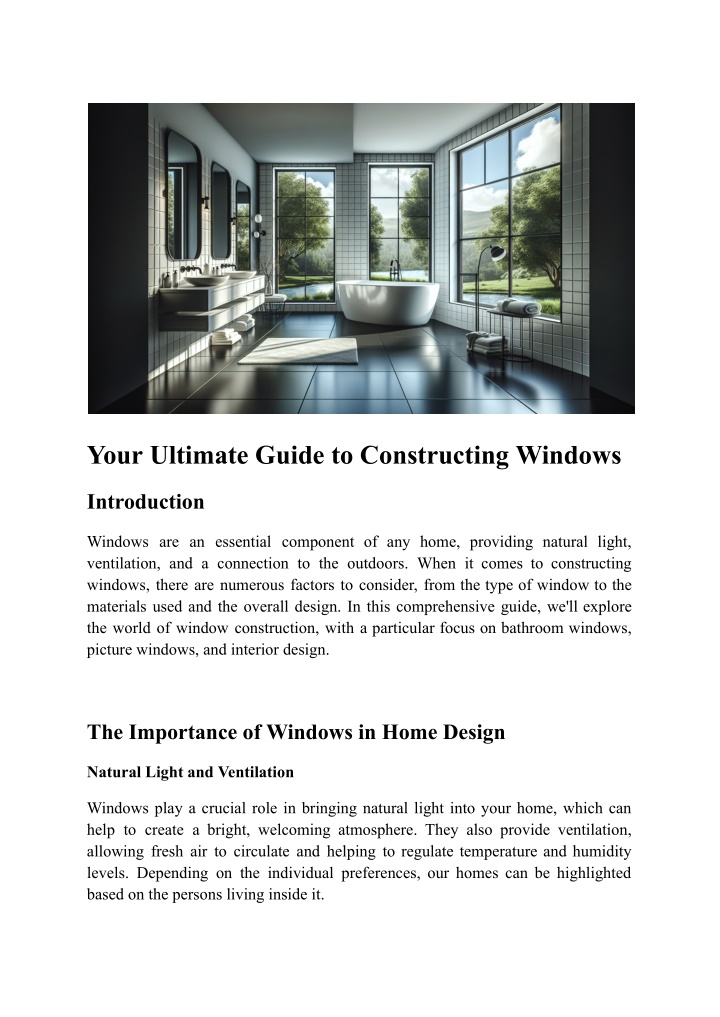 your ultimate guide to constructing windows