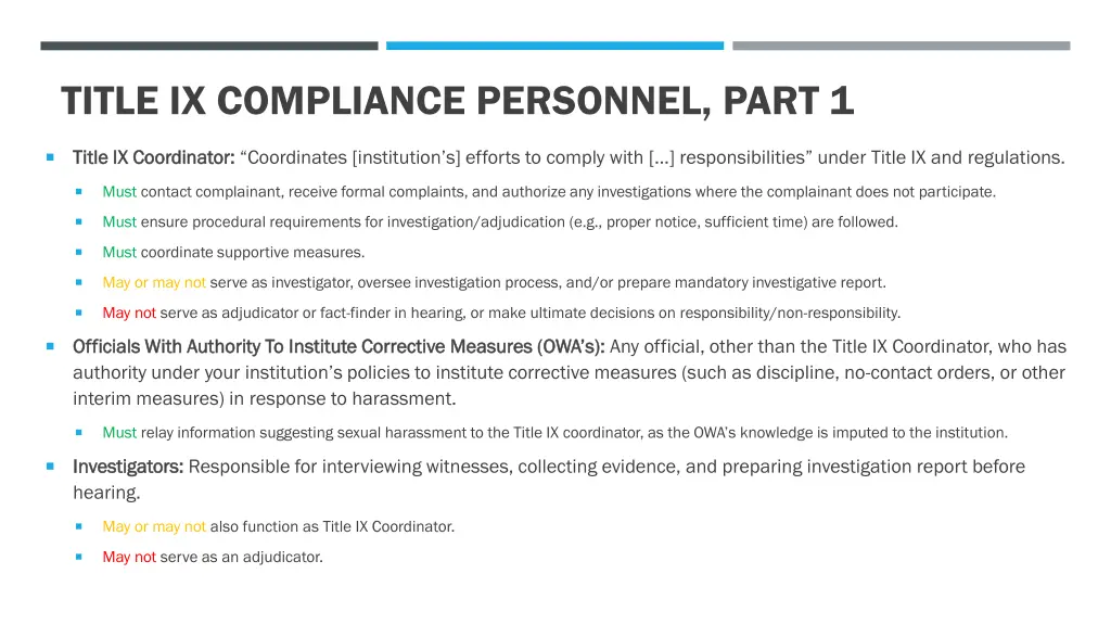 title ix compliance personnel part 1