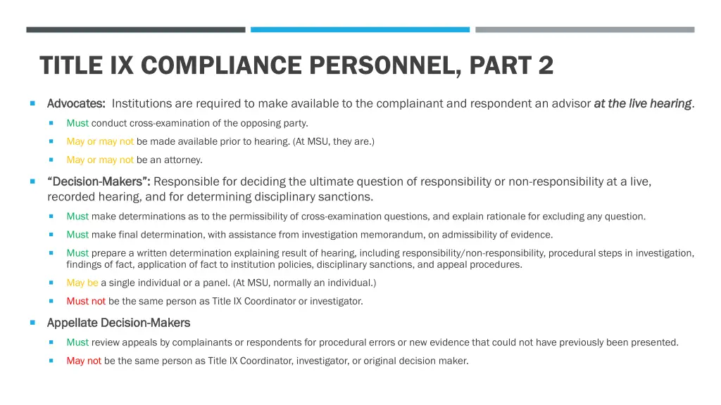 title ix compliance personnel part 2