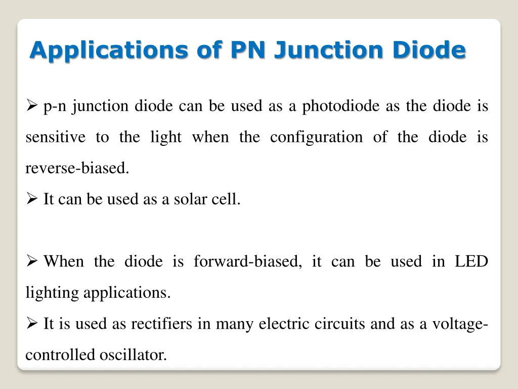 applications of pn junction diode