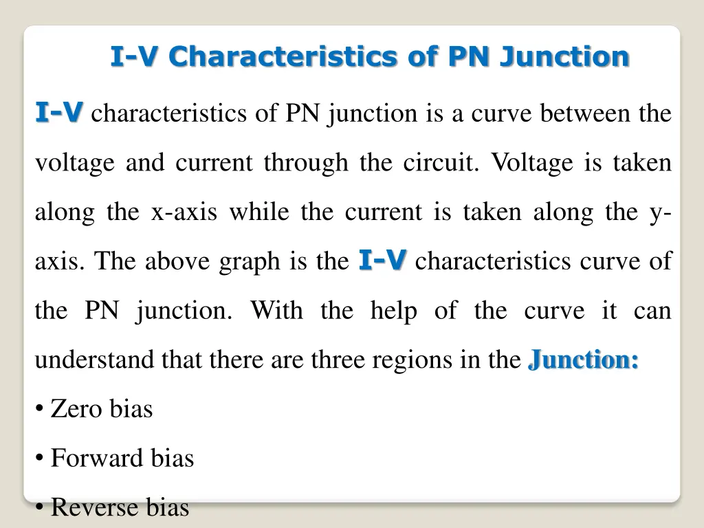 i v characteristics of pn junction