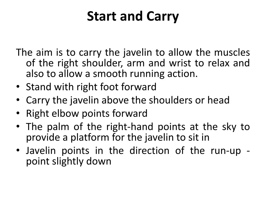 start and carry