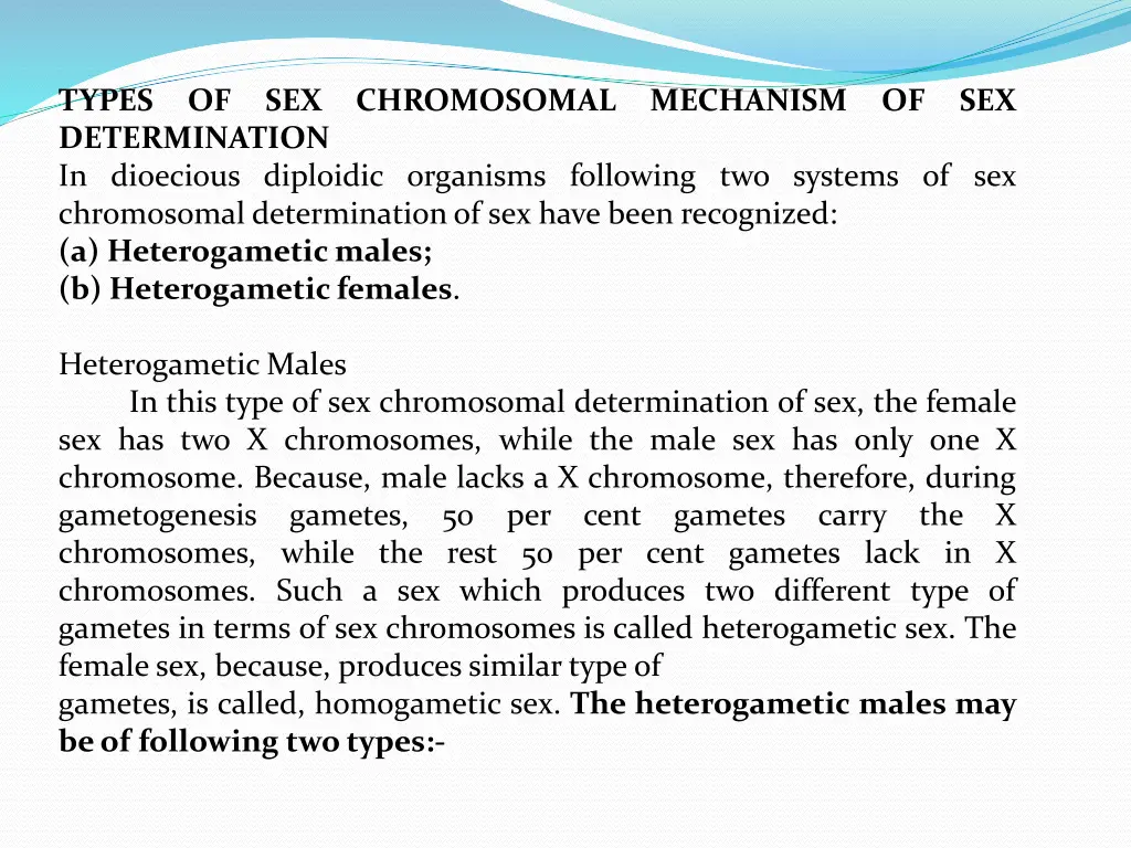 types of sex chromosomal mechanism