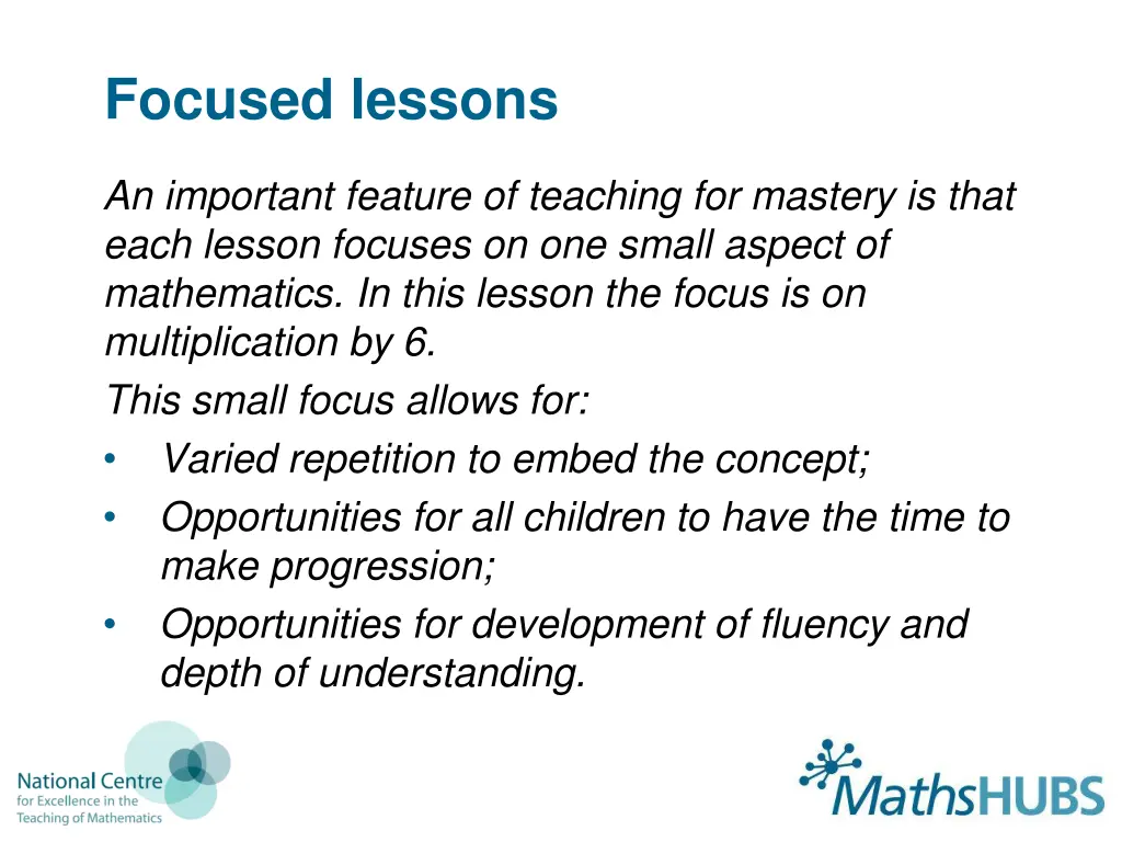 focused lessons