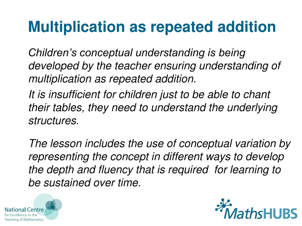 multiplication as repeated addition