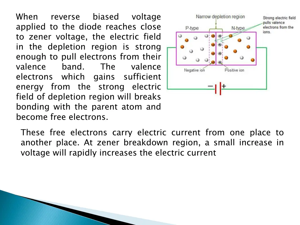 when applied to the diode reaches close to zener