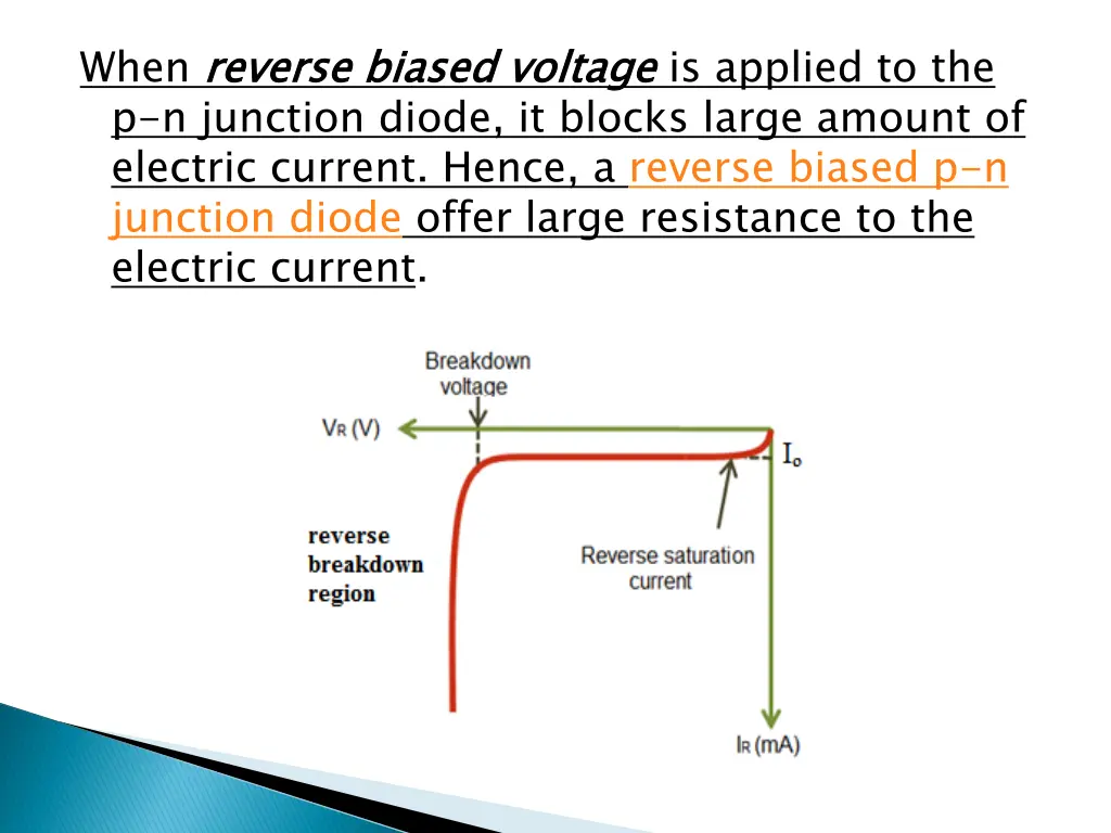 when reverse biased voltage p n junction diode