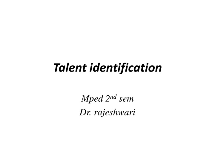 talent identification