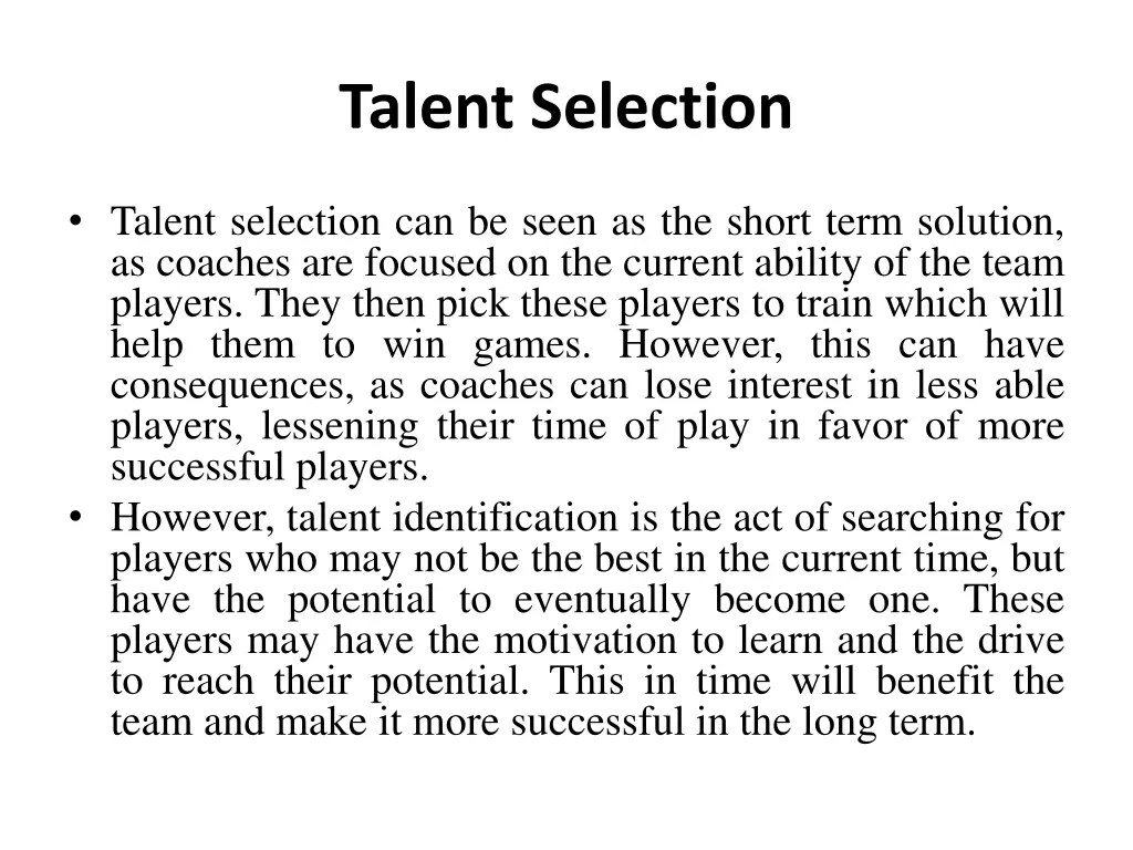 talent selection