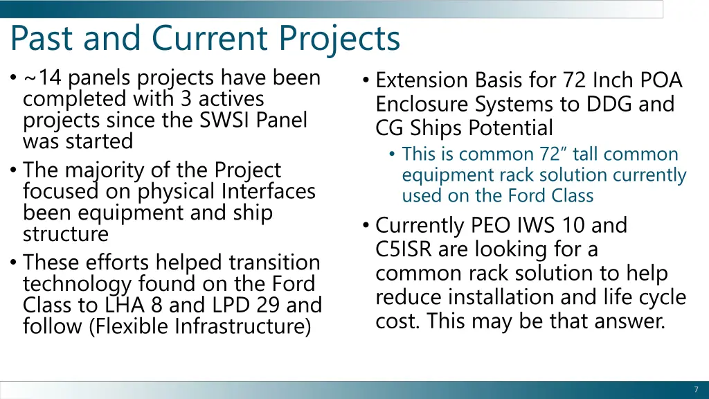 past and current projects