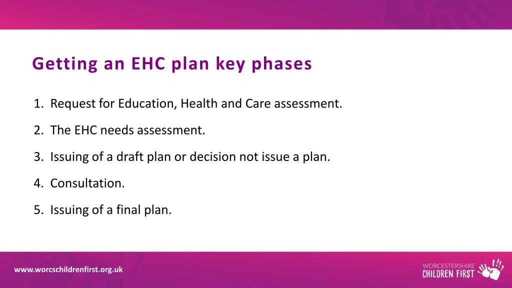 getting an ehc plan key phases