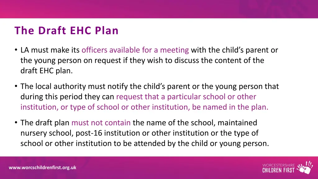 the draft ehc plan