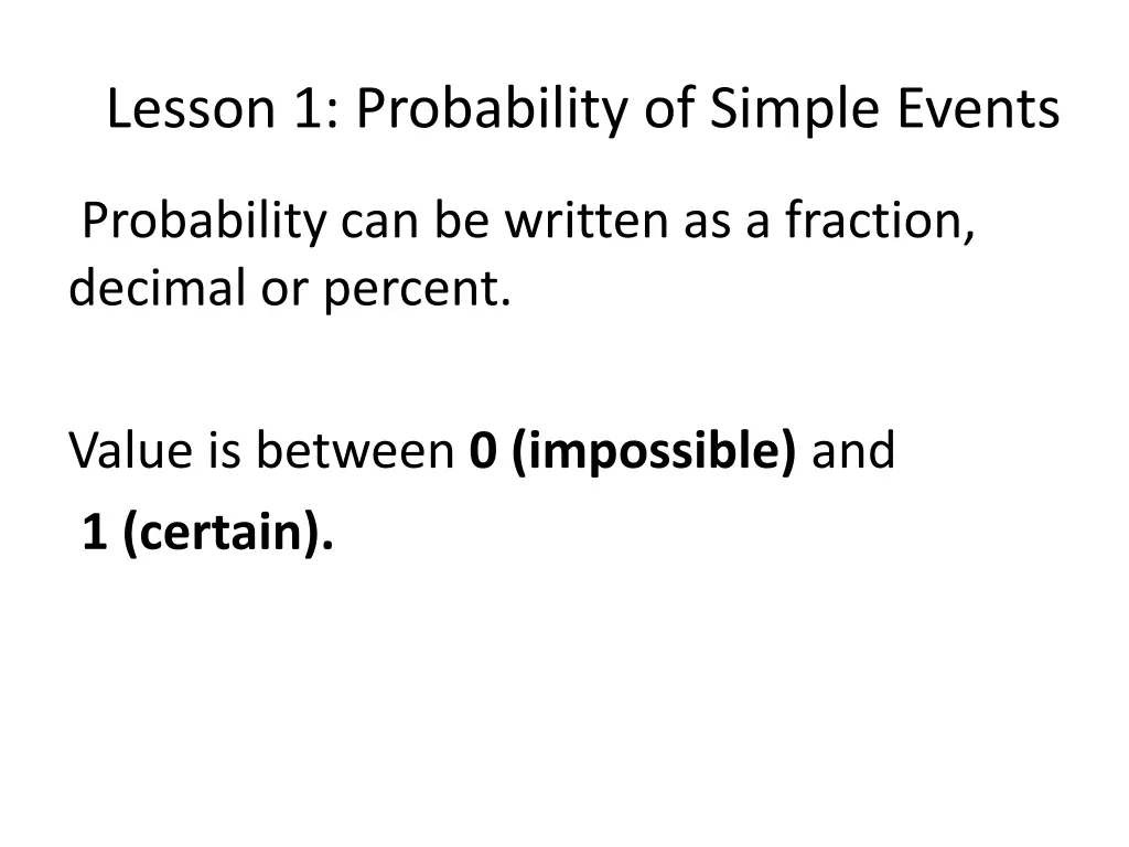 lesson 1 probability of simple events 1