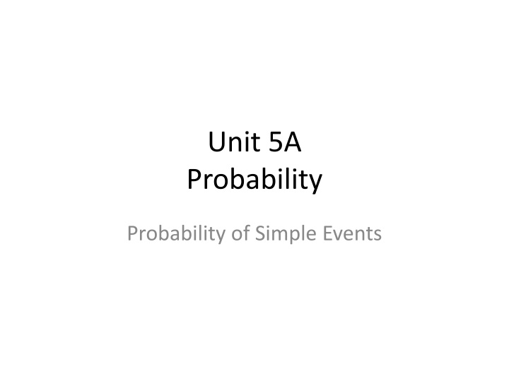 unit 5a probability