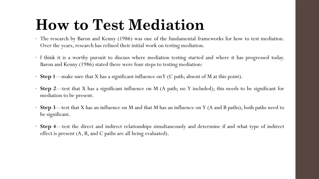 how to test mediation the research by baron