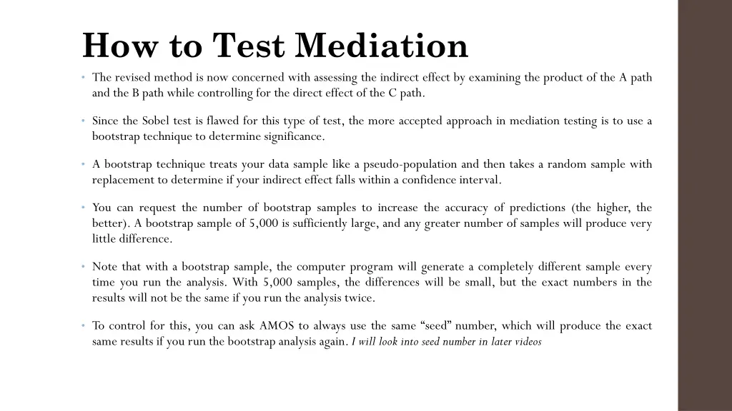 how to test mediation the revised method