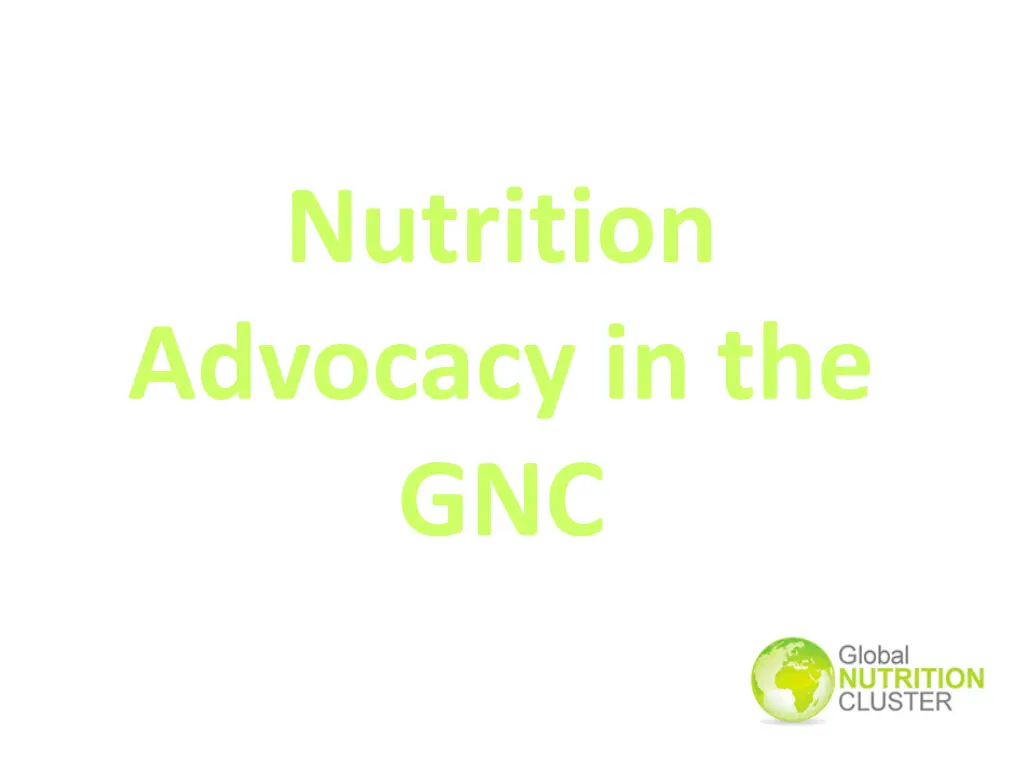 nutrition advocacy in the gnc