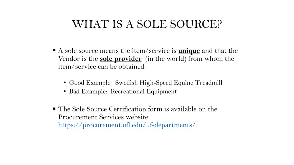 what is a sole source