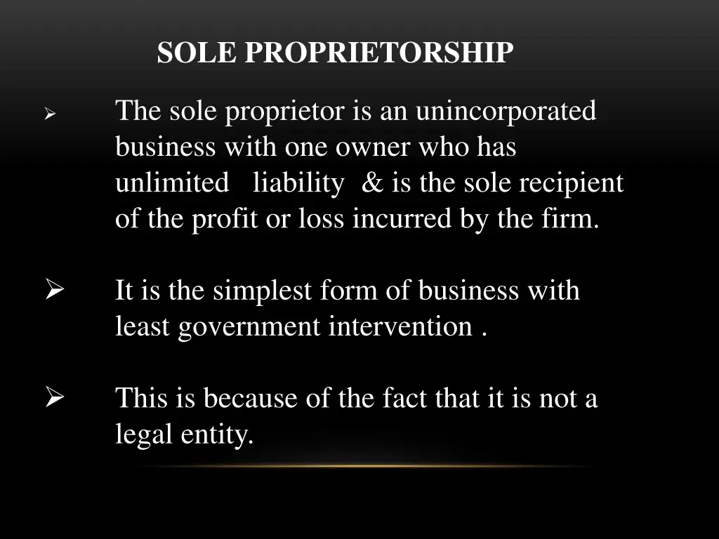 sole proprietorship