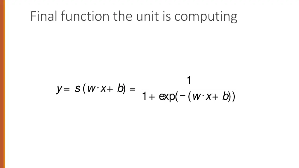 final function the unit is computing