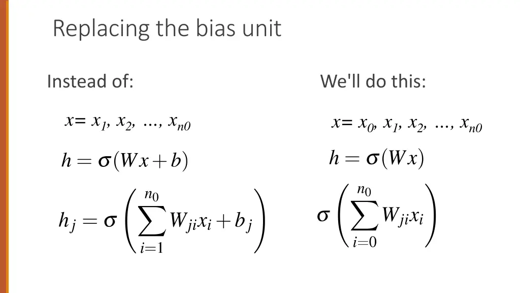 replacing the bias unit 1