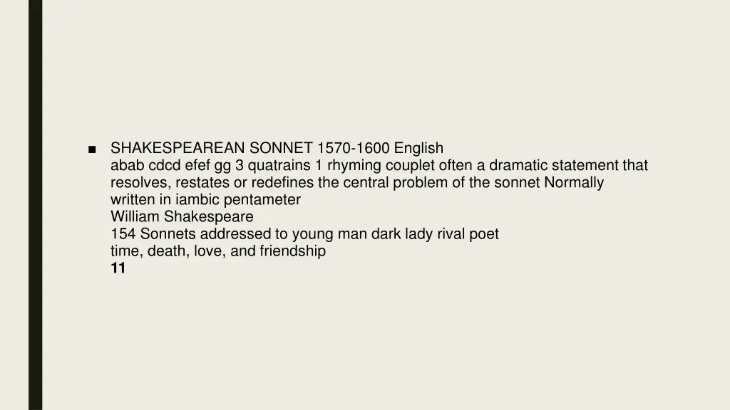 shakespearean sonnet 1570 1600 english abab cdcd