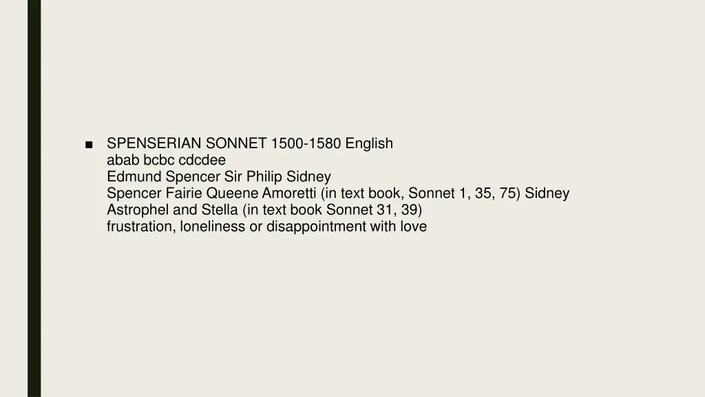 spenserian sonnet 1500 1580 english abab bcbc