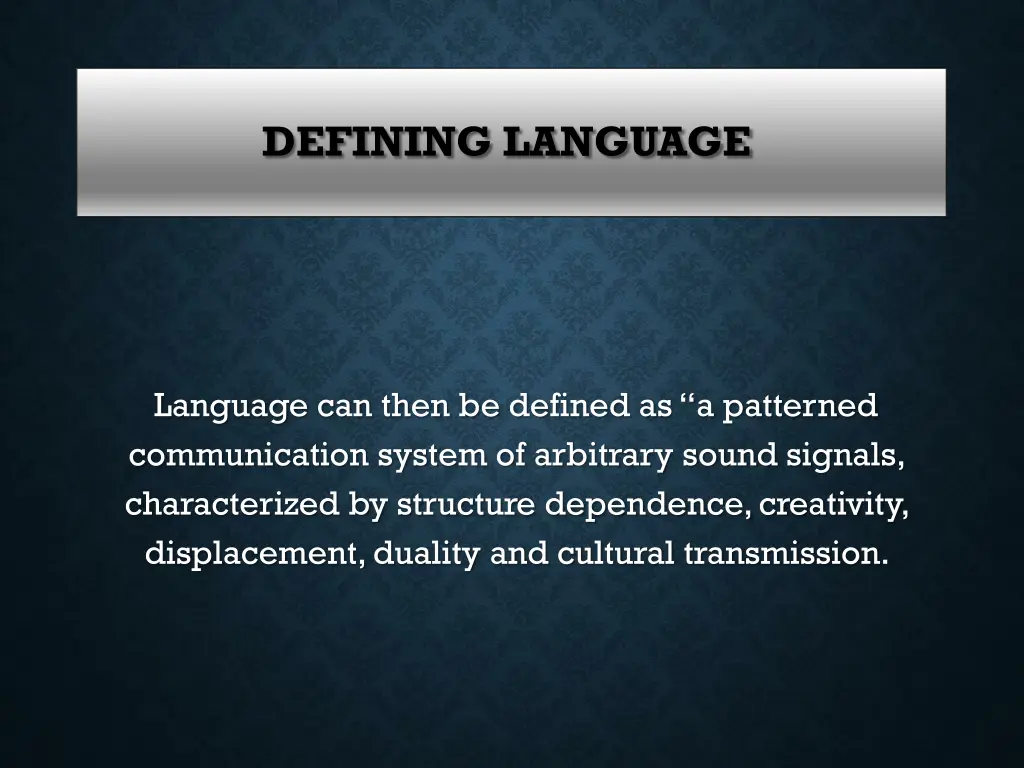 defining language