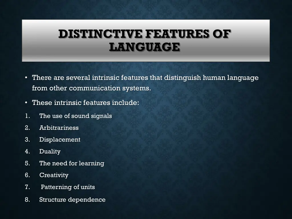 distinctive features of language