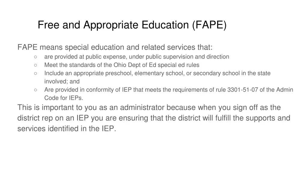 free and appropriate education fape