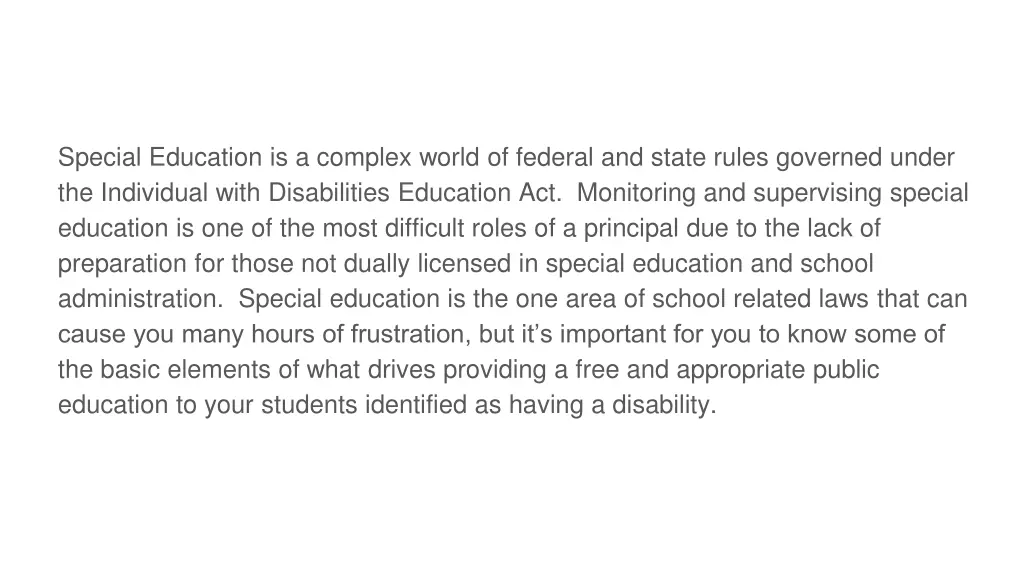 special education is a complex world of federal