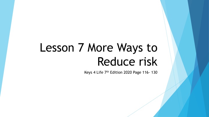 lesson 7 more ways to reduce risk keys 4 life