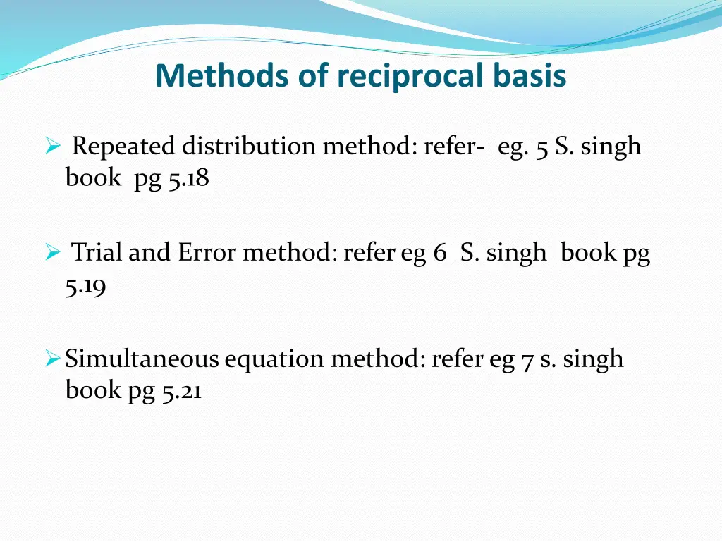 methods of reciprocal basis