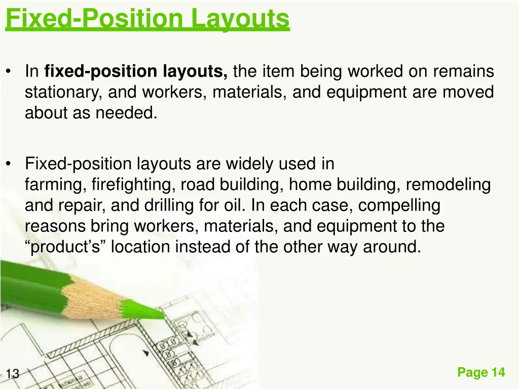 fixed position layouts