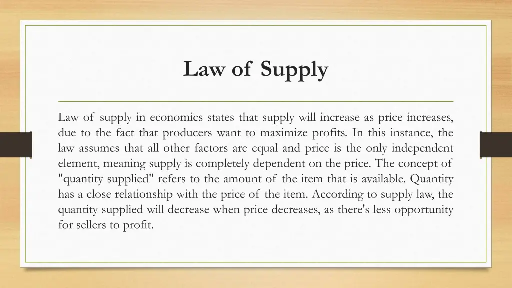 law of supply 1