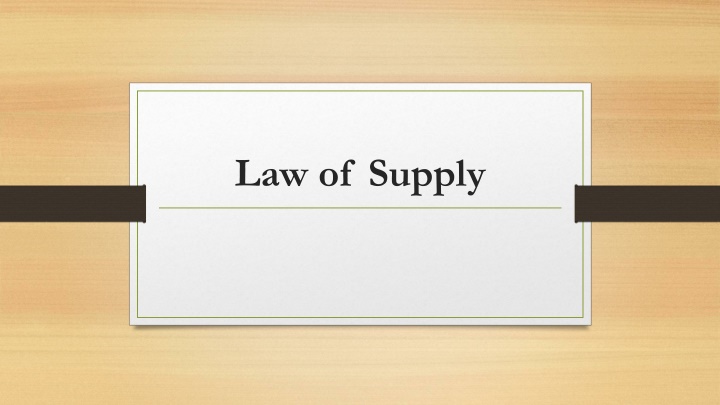 law of supply