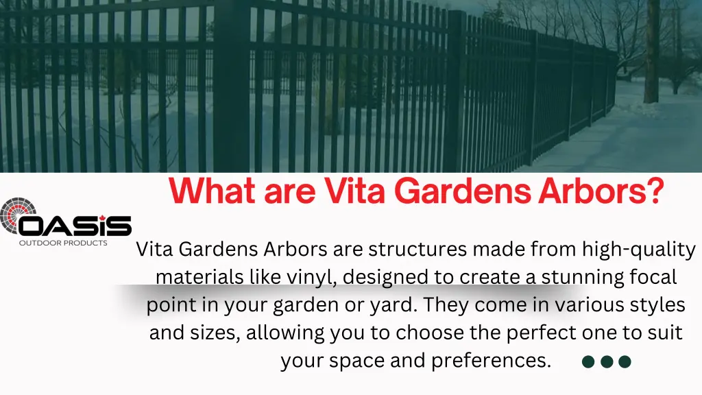 vita gardens arbors are structures made from high