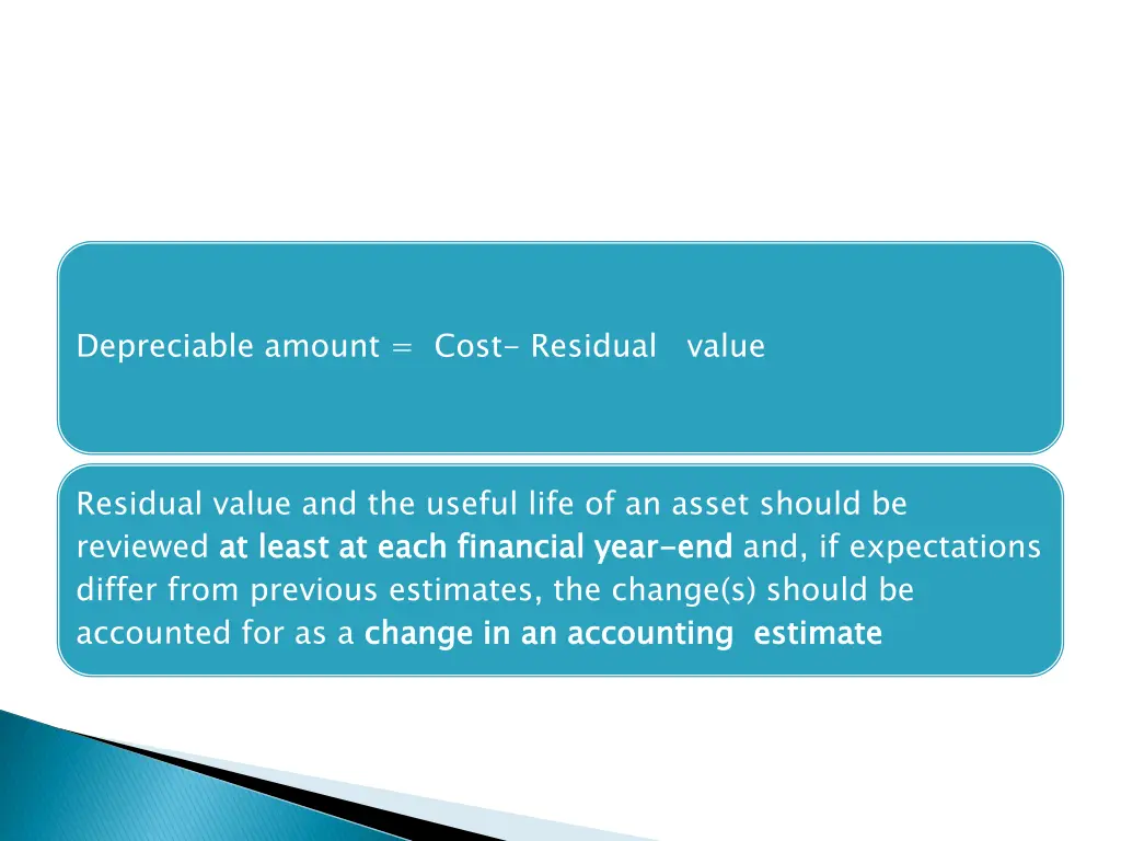 depreciable amount cost residual value