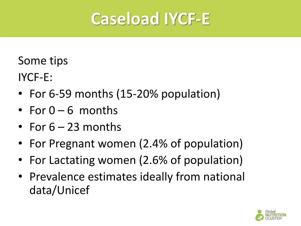 caseload iycf e