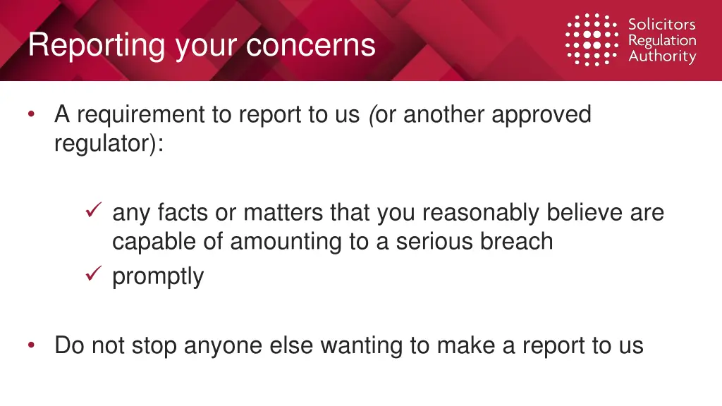 reporting your concerns