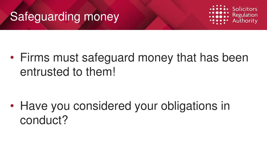 safeguarding money