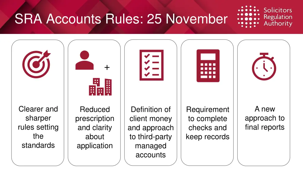 sra accounts rules 25 november