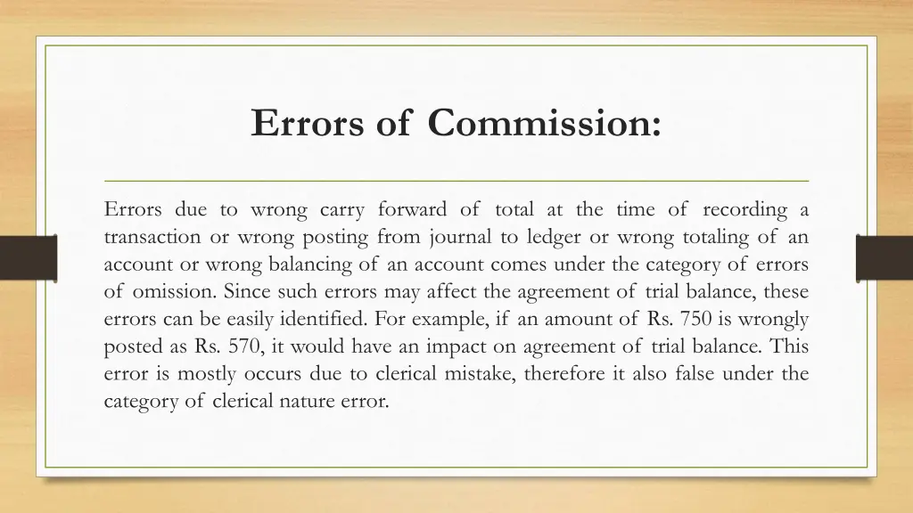 errors of commission