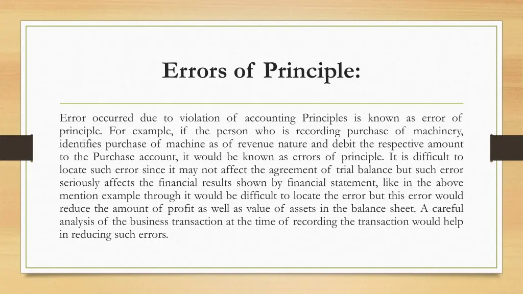 errors of principle